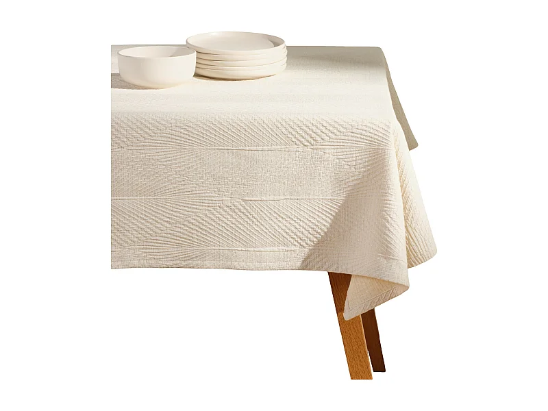 Jaquard-Tischdecke Mileja mittel ecru 130 x 180