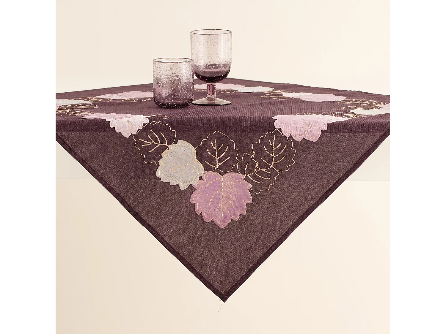 Kleines Tischtuch Figgo Dunkelviolett 80x80