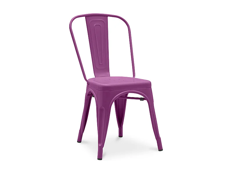 Chaise de salle à manger - Design industriel - Acier - Mat - Nouvelle édition -Stylix Violet