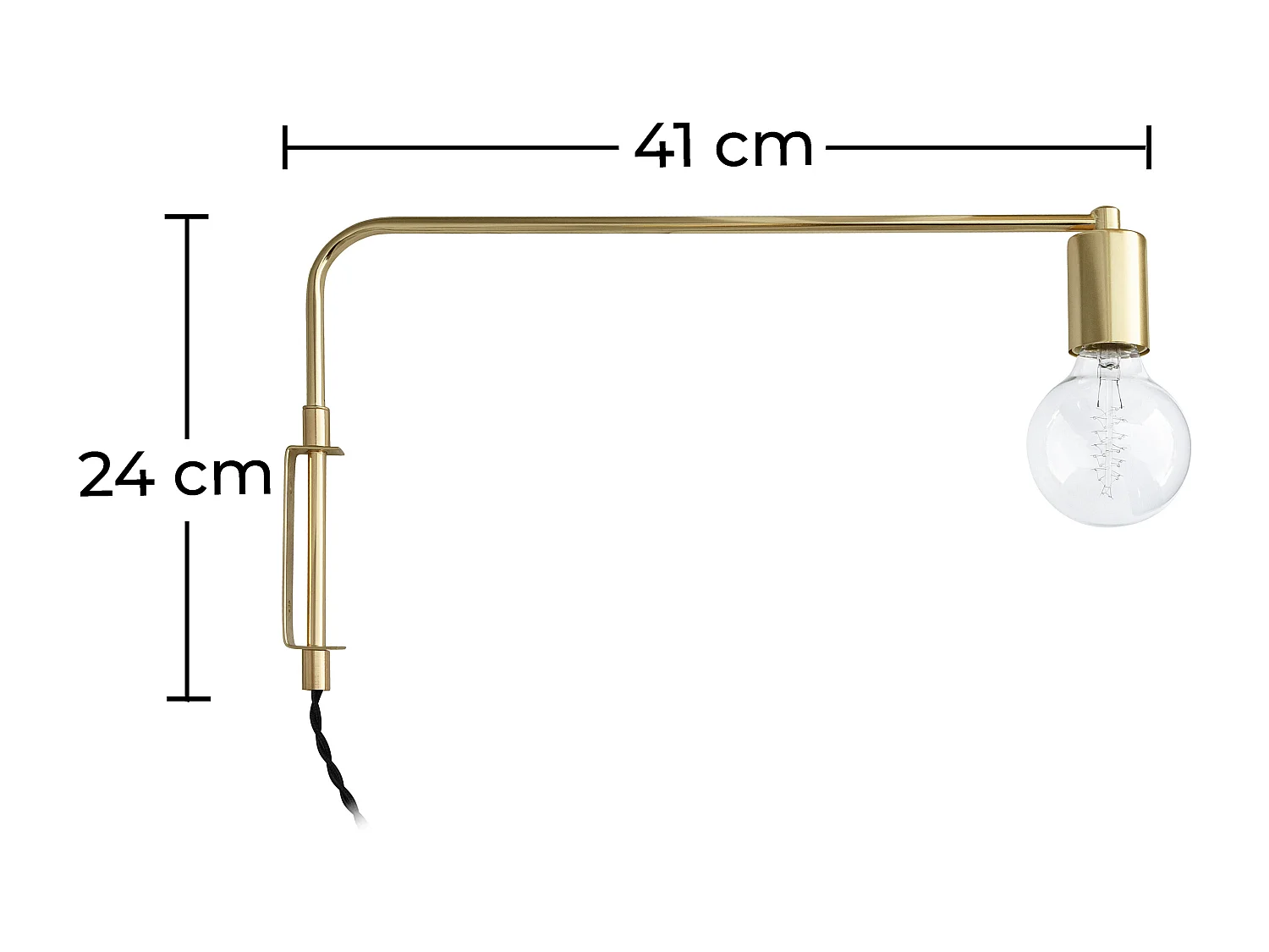 Lámpara Aplique de Pared - Tubo Dorado - Siena