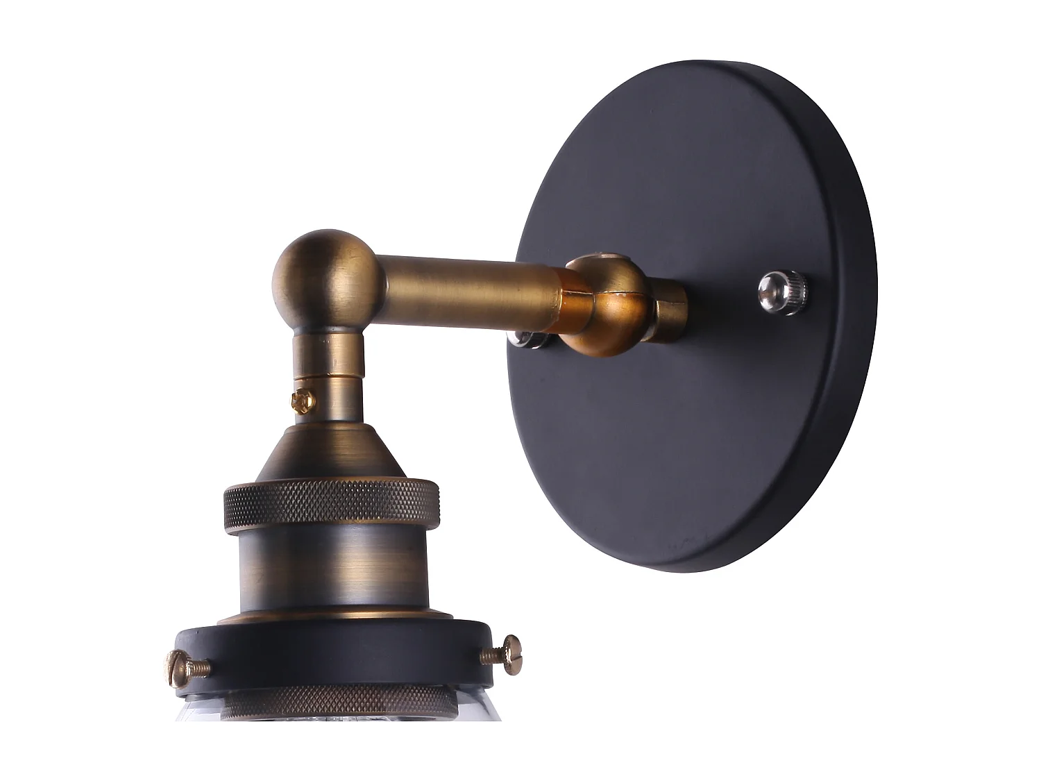 Lampada da parete Edison con paralume in cristallo acciaio