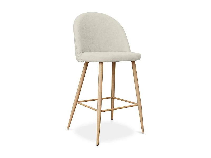 Sgabello imbottito in tessuto - Design scandinavo - 66cm - Evelyne