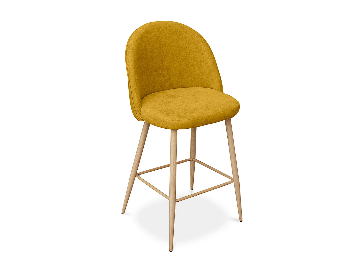 Tabouret tapissé en tissu - design scandinave - 66cm - Evelyne Beige