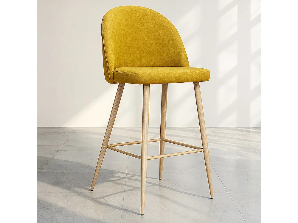 Gepolsterter Hocker aus Stoff - skandinavisches Design - 66cm - Evelyne