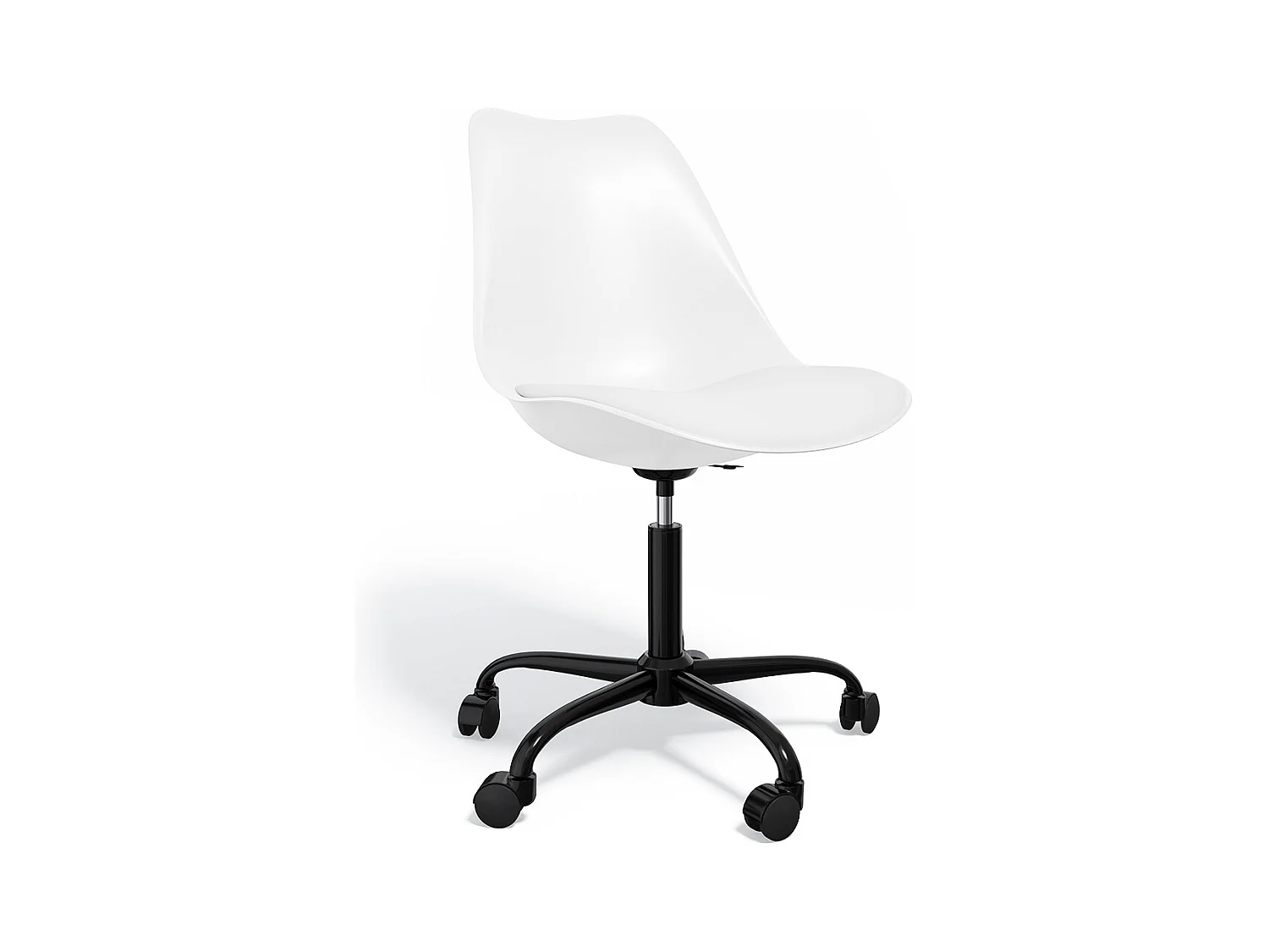 Sedia da ufficio con ruote - Sedia girevole per scrivania - Struttura nera Tulip