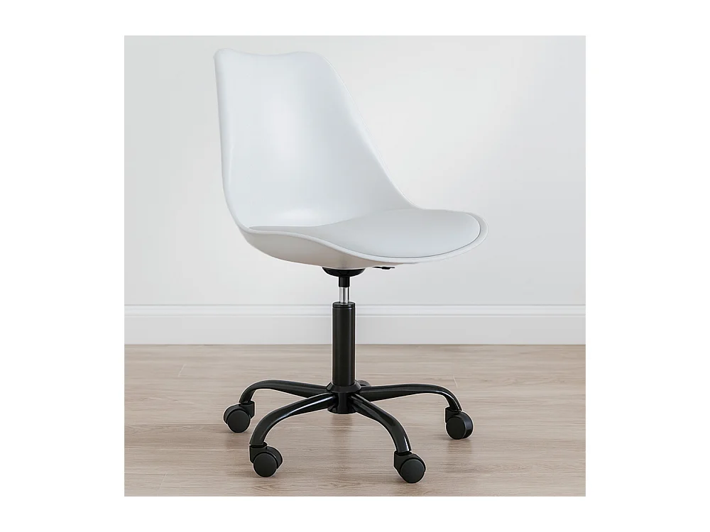 Sedia da ufficio con ruote - Sedia girevole per scrivania - Struttura nera Tulip