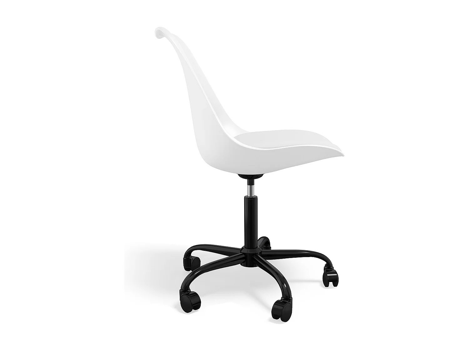 Chaise de bureau avec roulettes - Chaise de bureau pivotante - Structure noire Tulip Gris foncé