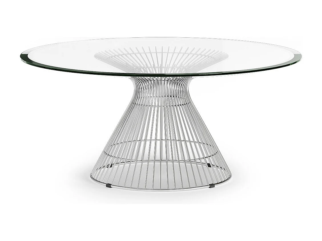 Table basse ronde - Design en verre - Barrel Acier