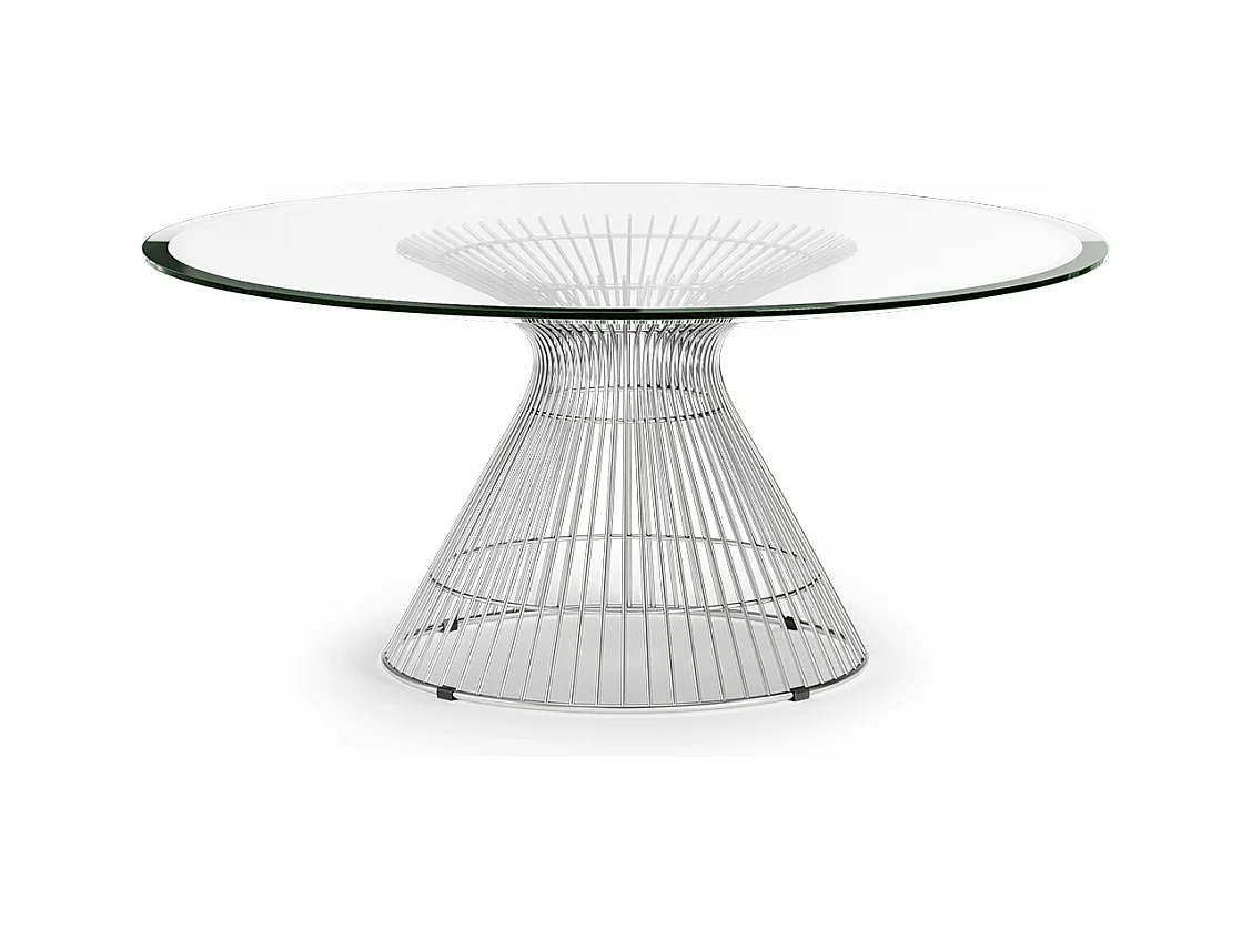Table basse ronde - Design en verre - Barrel Acier