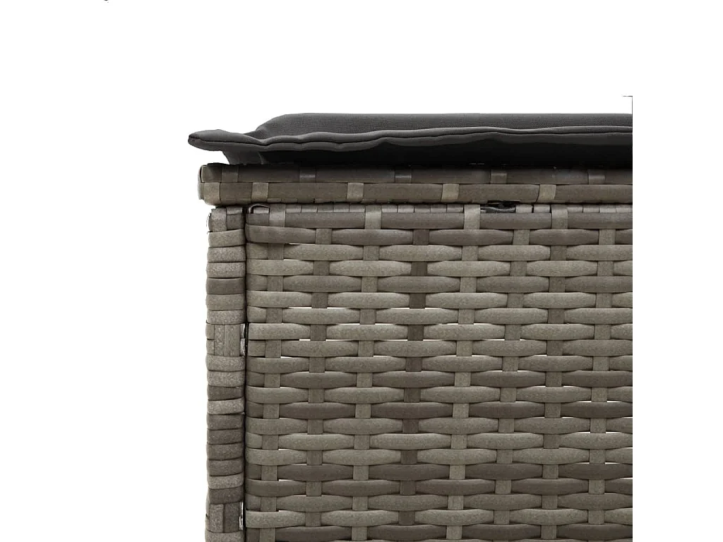 Ensemble de chaises longues avec coussins 3 pcs gris poly rotin