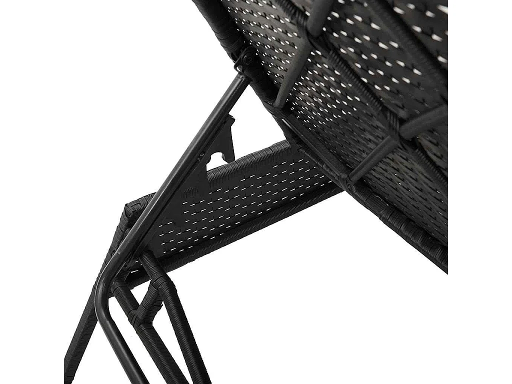 Espreguiçadeiras com almofadões 2 pcs vime PE preto