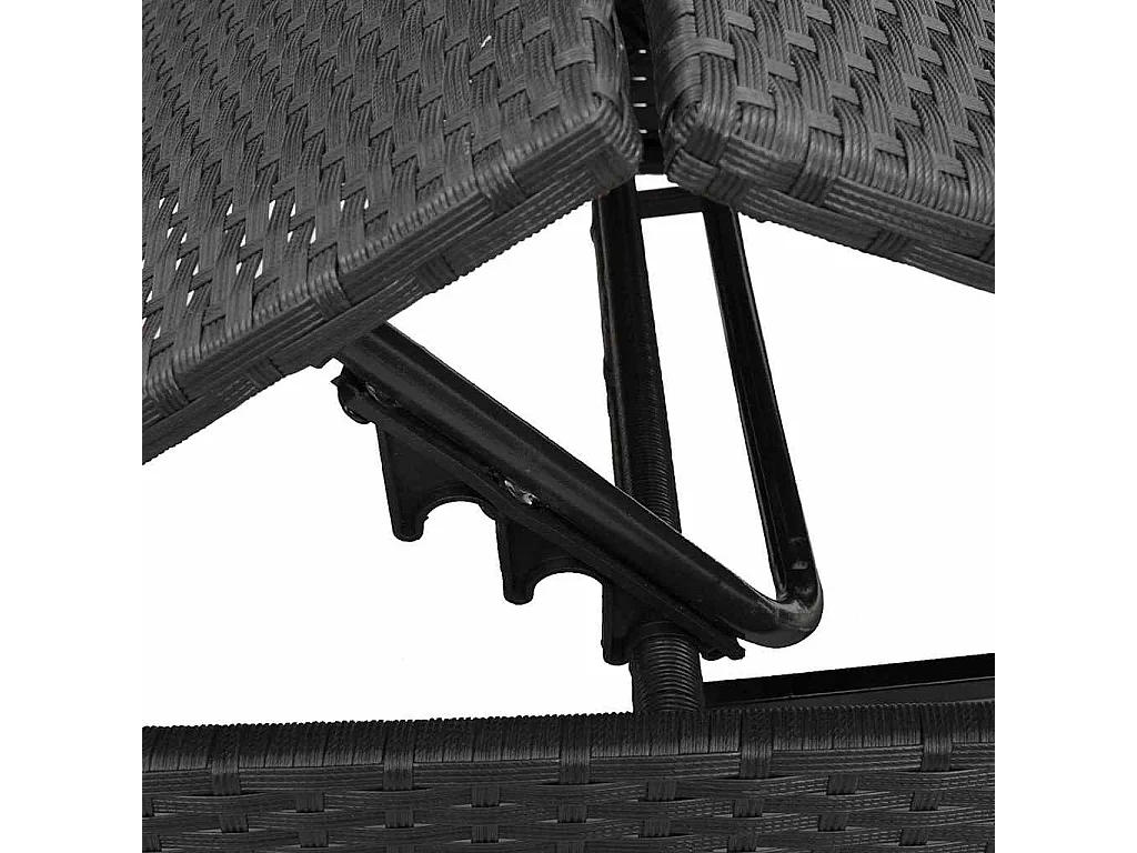Espreguiçadeiras com almofadões 2 pcs vime PE preto