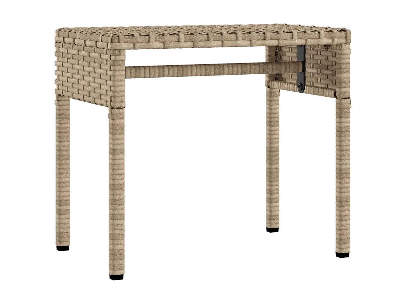 Ligbedden 2 st met luifels en tafel poly rattan beige