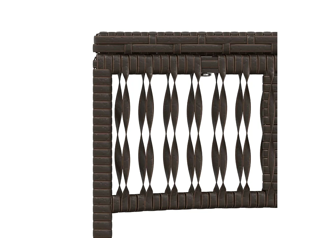 Sonnenliegen 2 Stk. mit Tisch Braun Poly Rattan