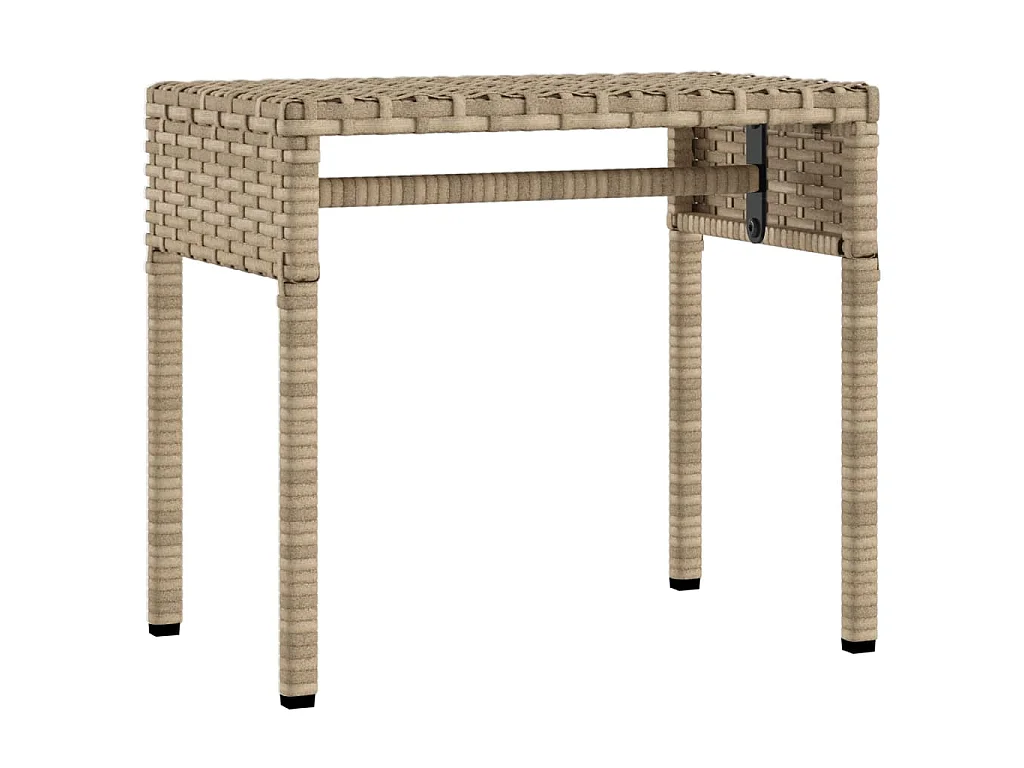 Lettini Prendisole 2 pz con Baldacchino e Tavolino Polyrattan