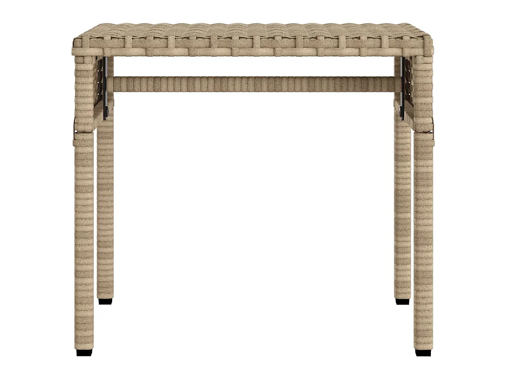Lettini Prendisole 2 pz con Baldacchino e Tavolino Polyrattan