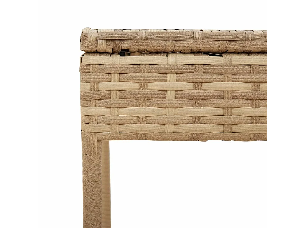 Lettini Prendisole 2 pz con Baldacchino e Tavolino Polyrattan
