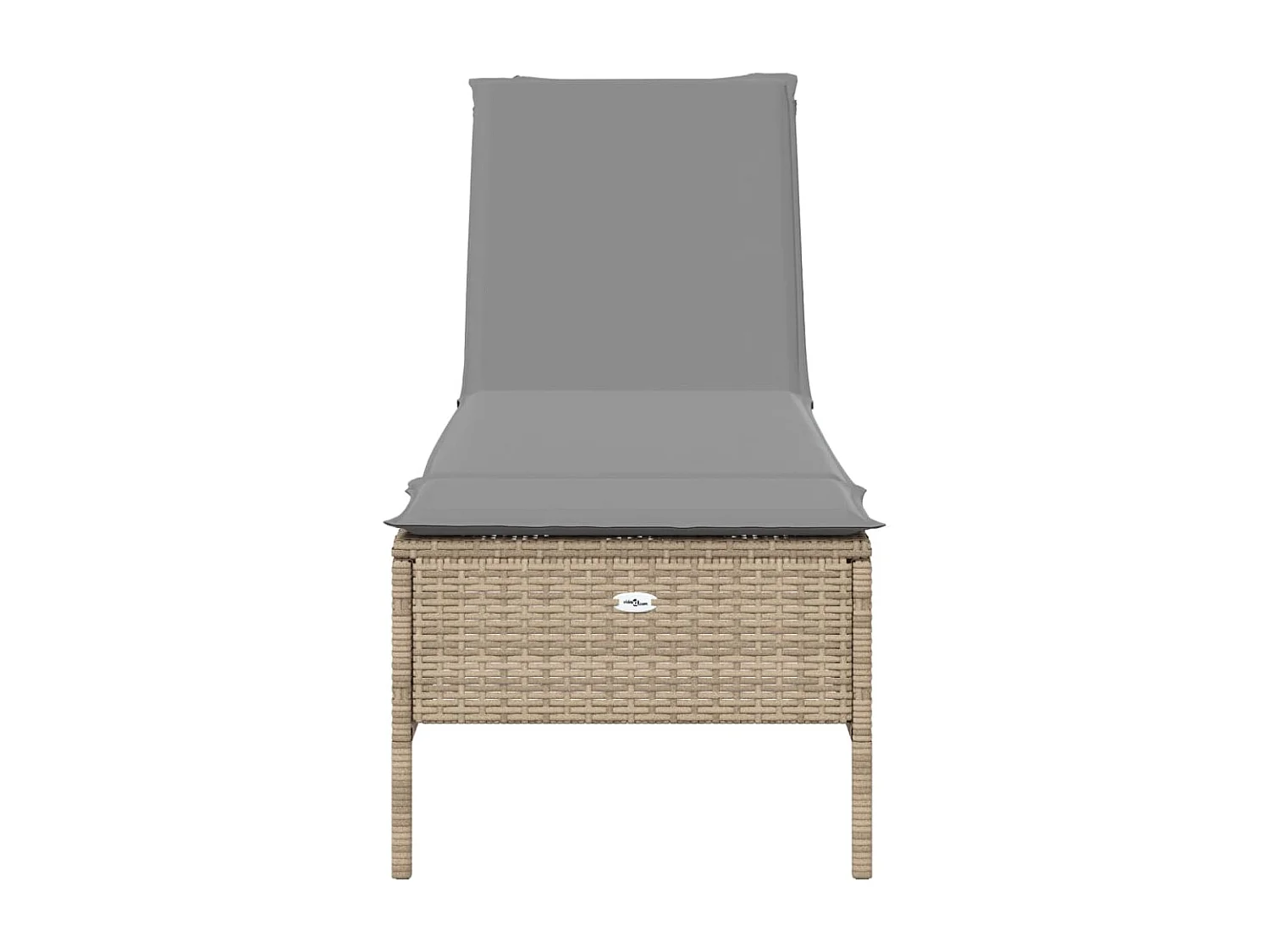 Ensemble de chaises longues avec coussins 3pcs beige poly rotin