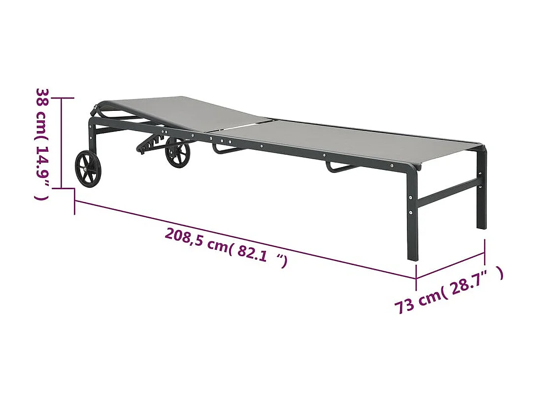 Ligbedden 2 st met tafel textileen en staal