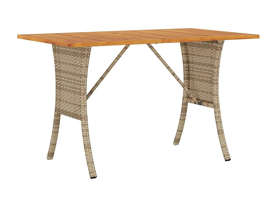 Tuinbank 3-zits met kussens & tafel poly rattan beige