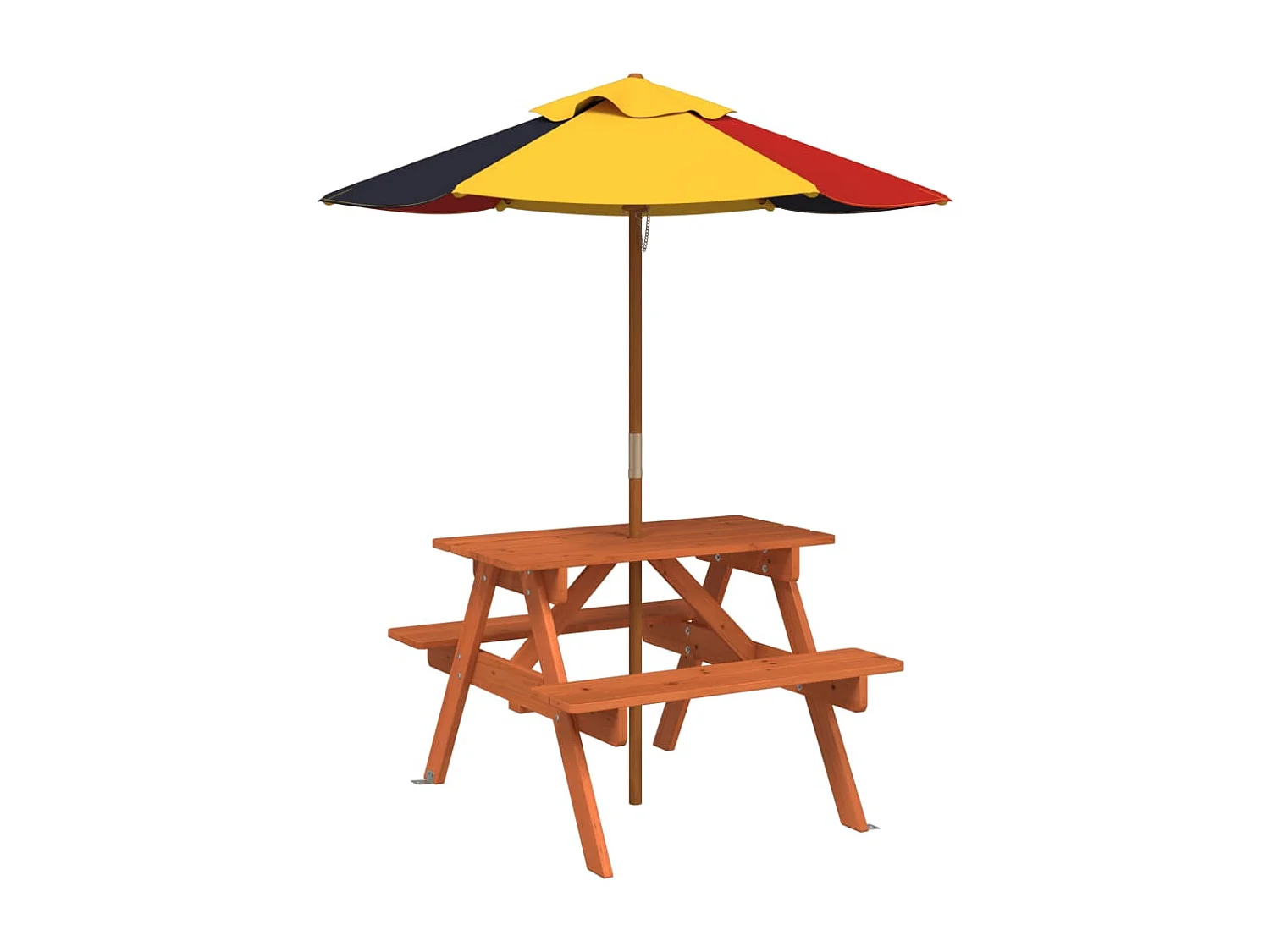 Table de pique-nique pour 4 enfants avec parasol bois de sapin