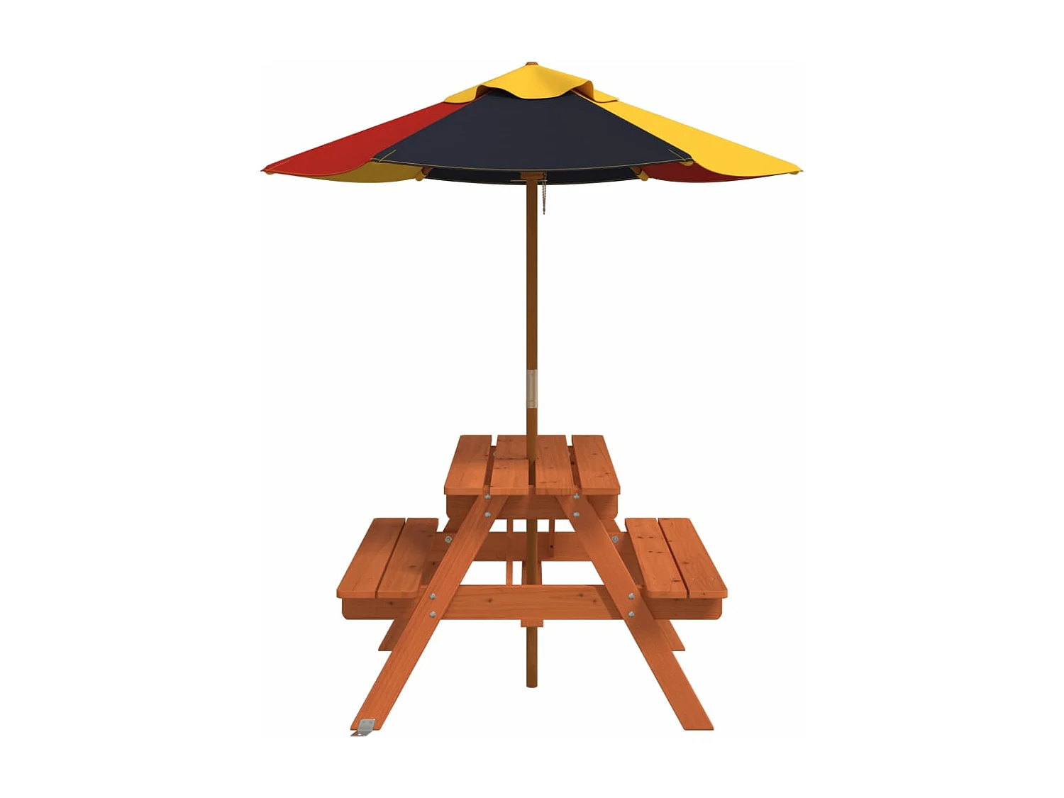 Table de pique-nique pour 4 enfants avec parasol bois de sapin