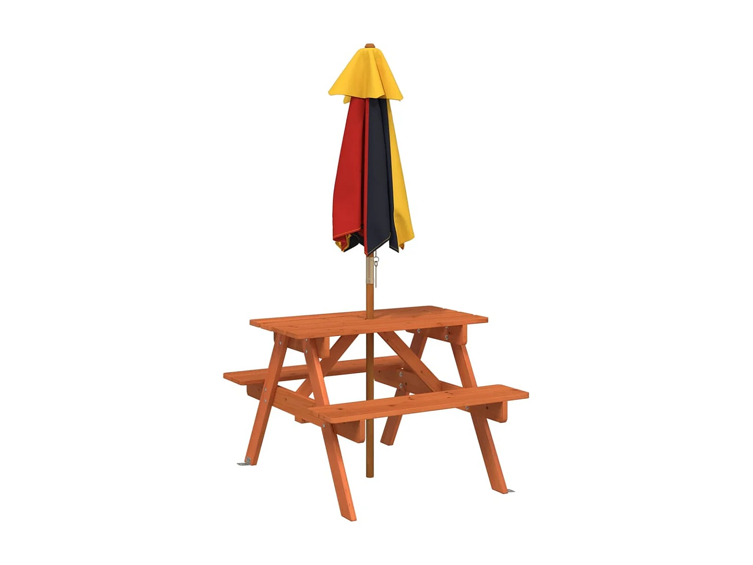 Table de pique-nique pour 4 enfants avec parasol bois de sapin