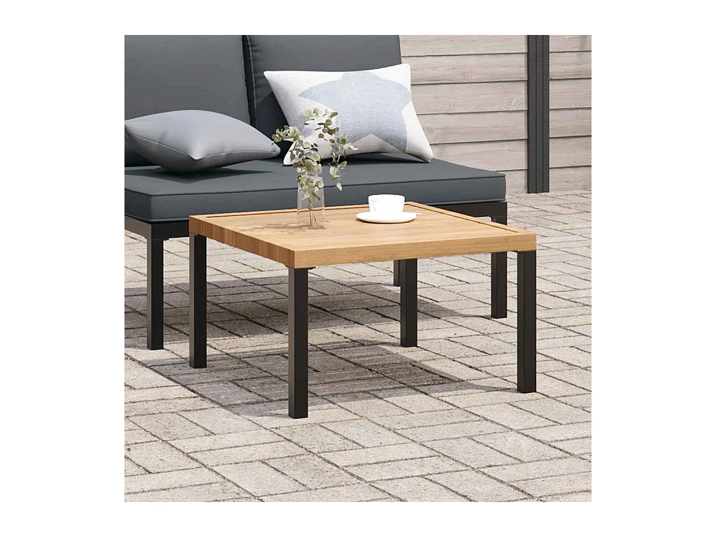 Table basse de jardin noir 65x65x40 cm aluminium