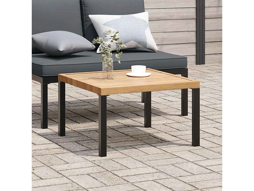 Table basse de jardin noir 65x65x40 cm aluminium