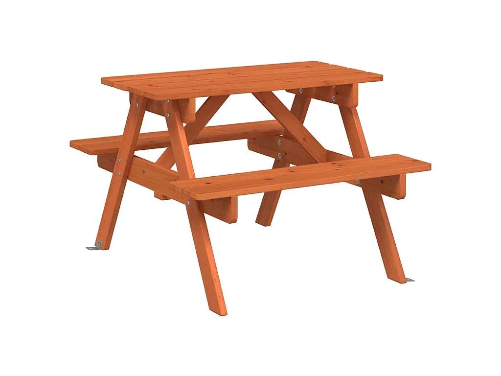 Tavolo da Picnic per 4 Bambini con Foro Ombrellone Legno Abete