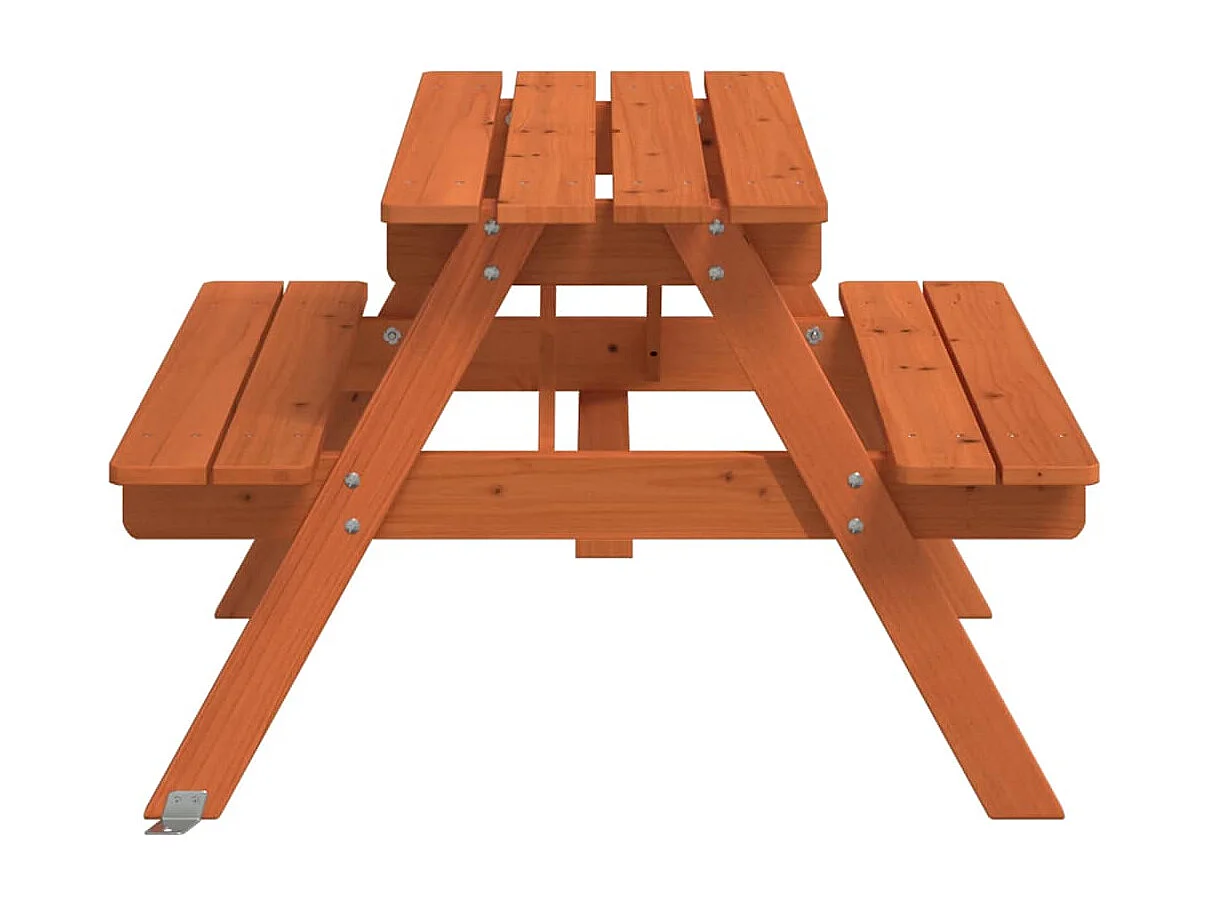 Tavolo da Picnic per 4 Bambini con Foro Ombrellone Legno Abete