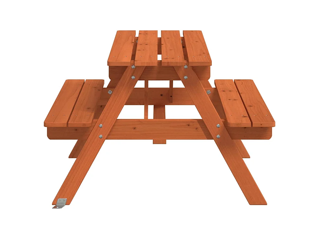Table de pique-nique pour 4 enfants avec trou de parasol sapin