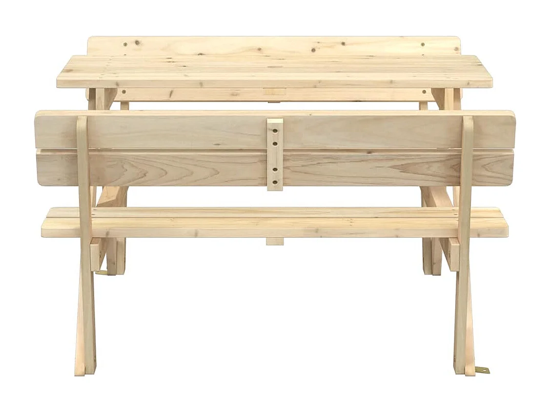 Table de pique-nique pour 4 enfants avec trou de parasol sapin