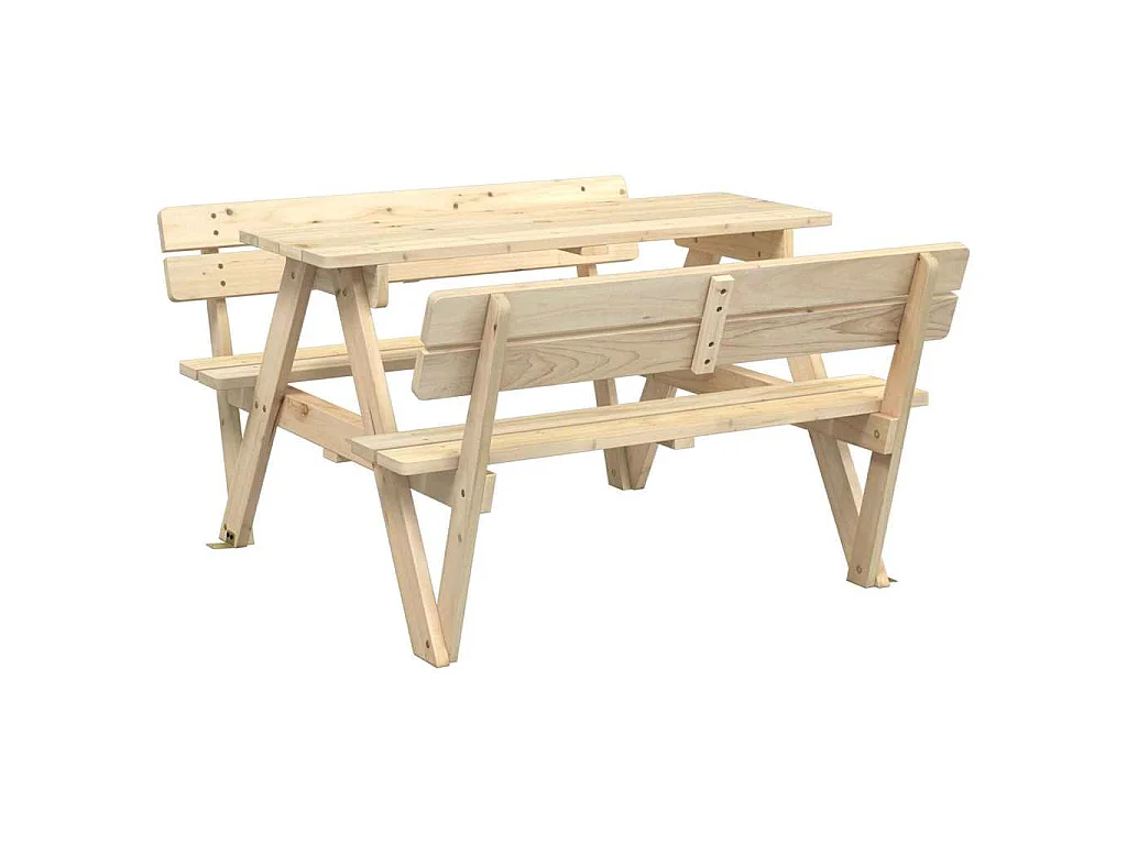 Picknicktisch für 4 Kinder mit Schirmloch Massivholz Tanne