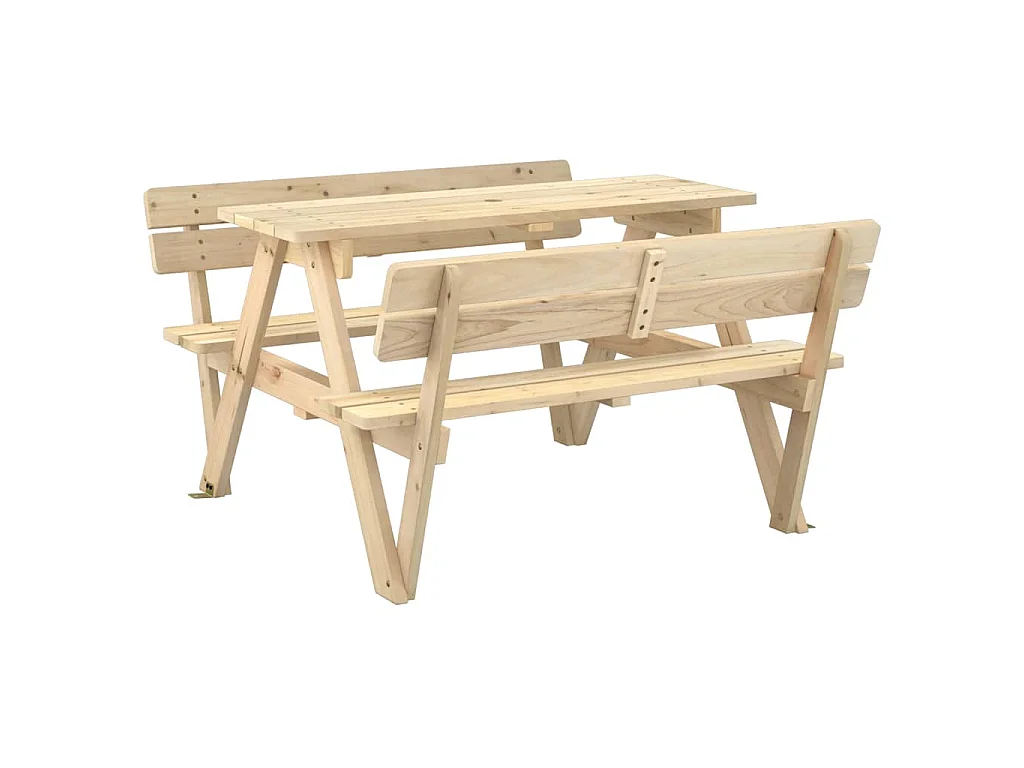Picknicktisch für 4 Kinder mit Schirmloch Massivholz Tanne