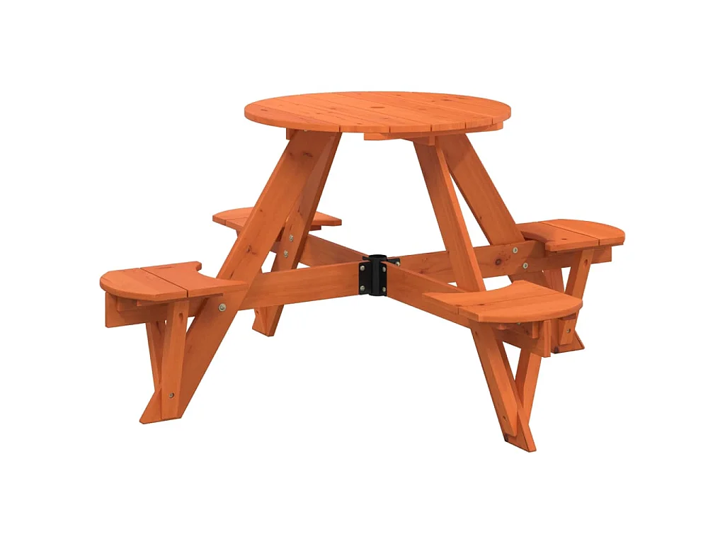 Mesa de picnic para 4 niños agujero para sombrilla madera abeto