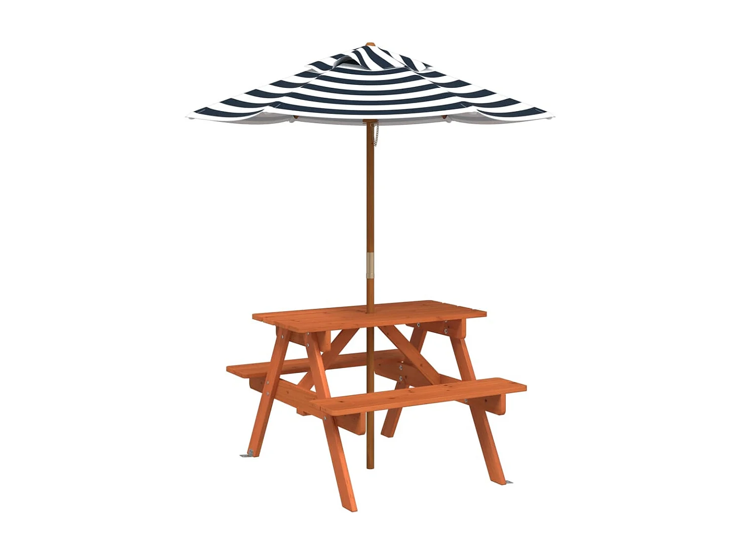 Table de pique-nique pour 4 enfants avec parasol bois de sapin