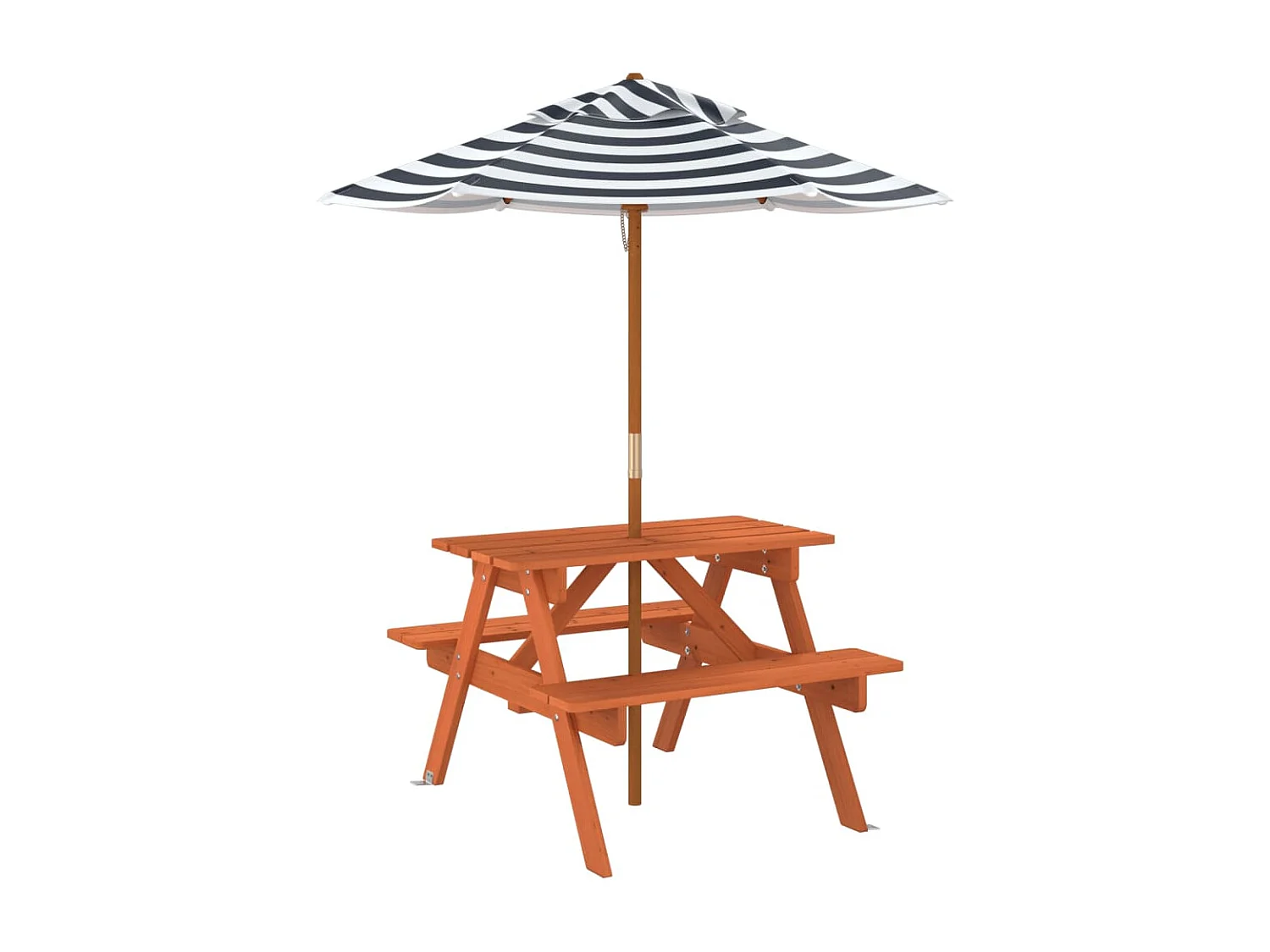 Table de pique-nique pour 4 enfants avec parasol bois de sapin