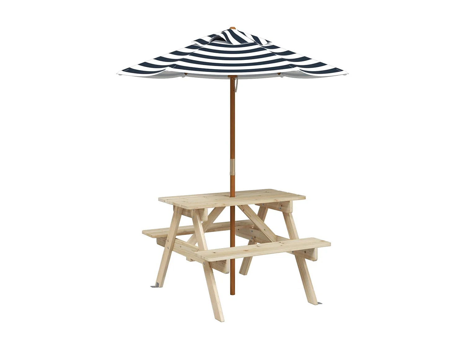 Table de pique-nique pour 4 enfants avec parasol bois de sapin