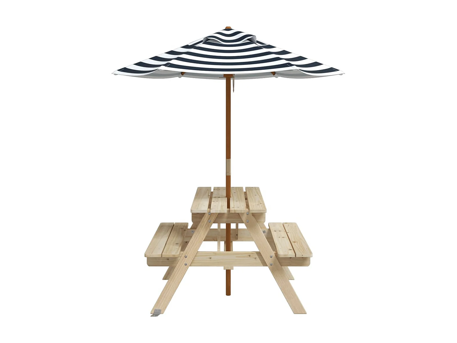 Table de pique-nique pour 4 enfants avec parasol bois de sapin