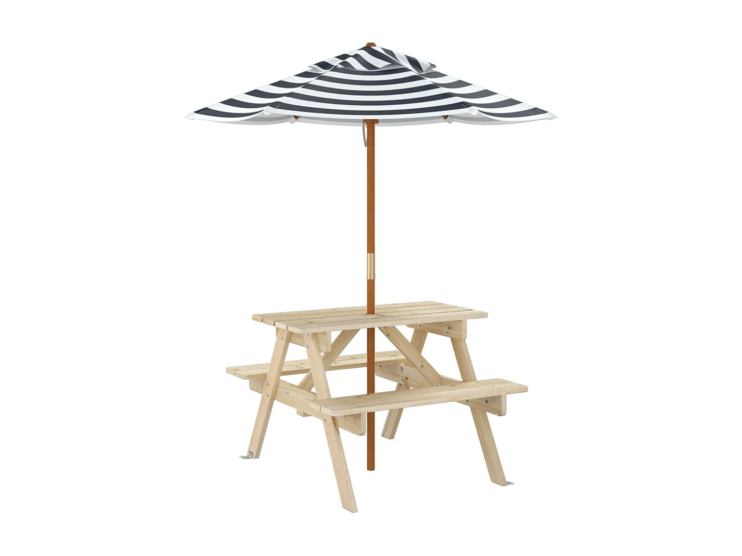 Table de pique-nique pour 4 enfants avec parasol bois de sapin