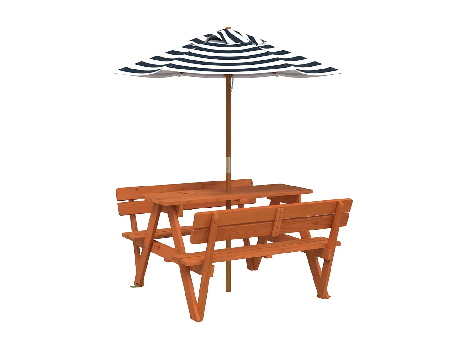 Table de pique-nique pour 4 enfants avec parasol bois de sapin