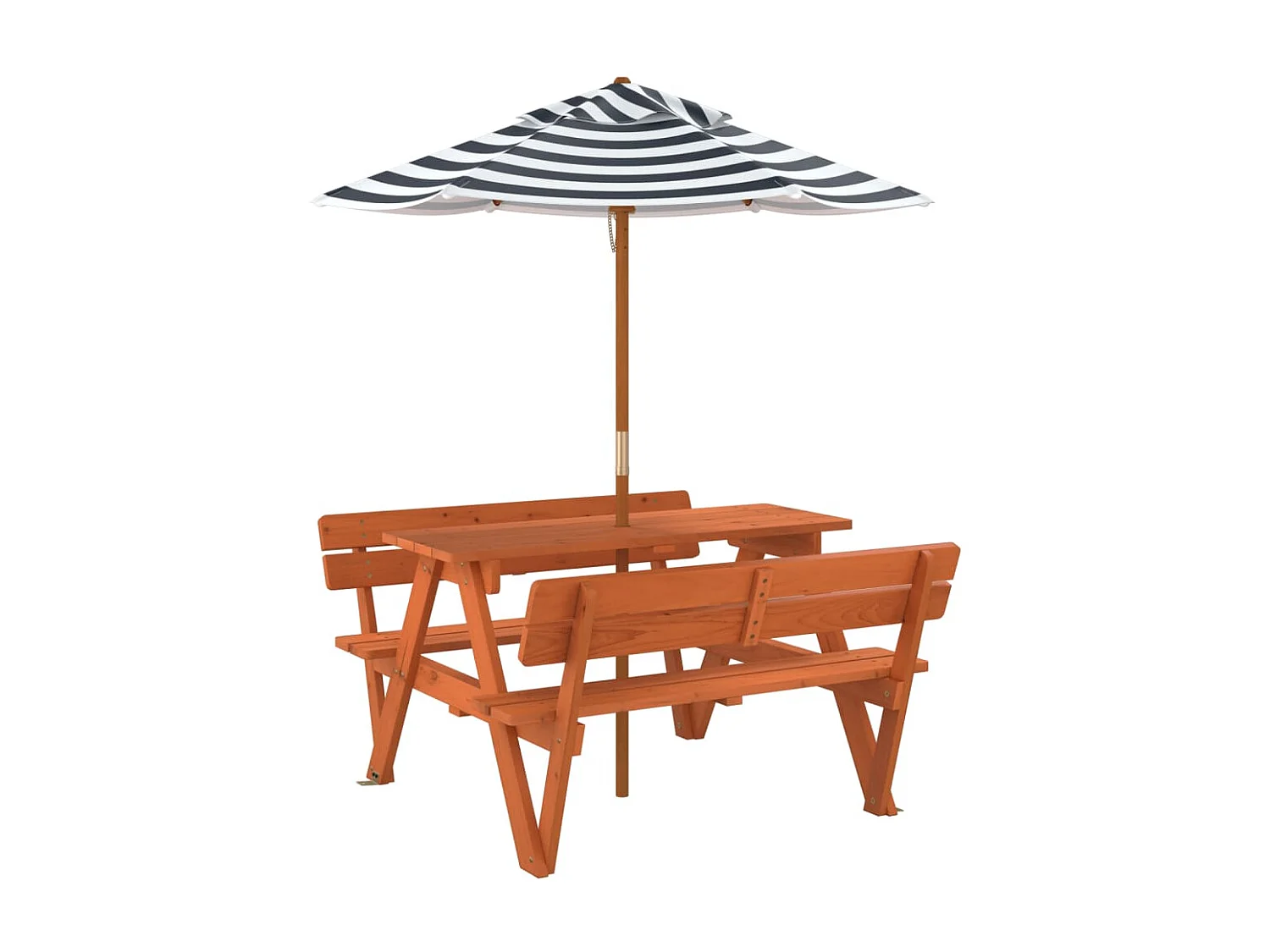 Table de pique-nique pour 4 enfants avec parasol bois de sapin