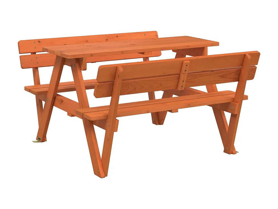 Picknicktisch für 4 Kinder mit Sonnenschirm Massivholz Tanne
