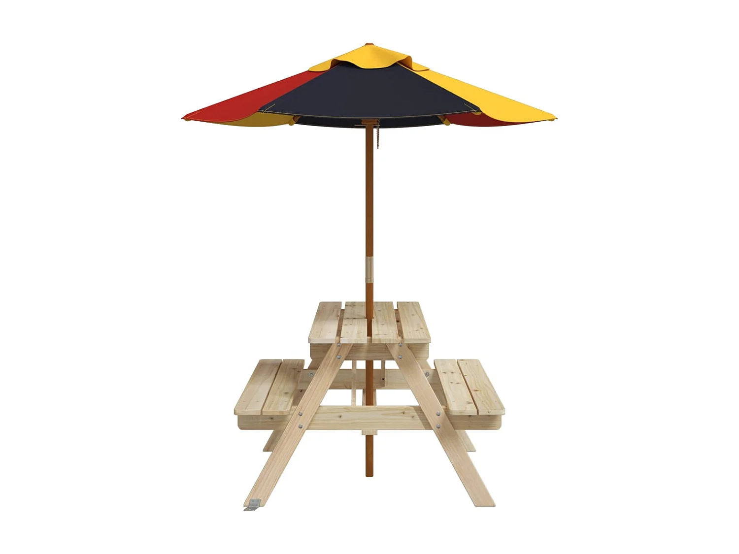 Table de pique-nique pour 4 enfants avec parasol bois de sapin