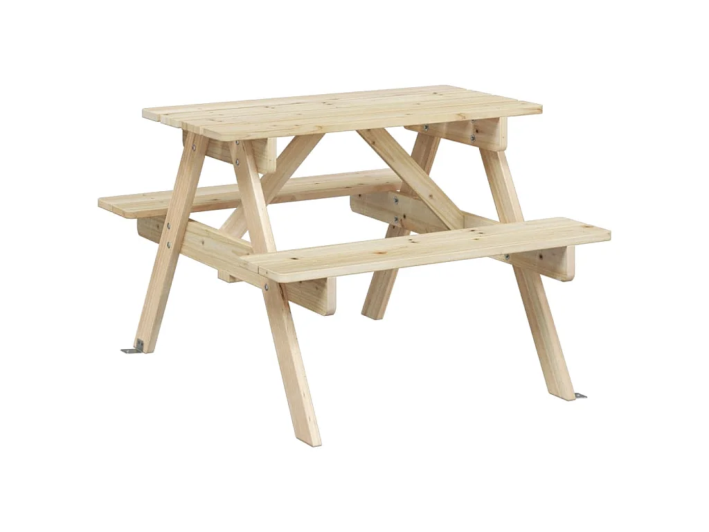 Mesa de picnic para 4 niños agujero para sombrilla madera abeto