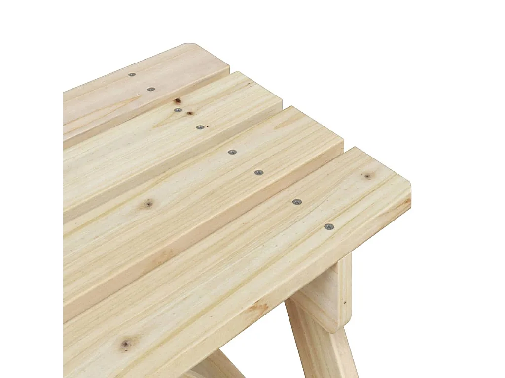 Mesa de picnic para 4 niños agujero para sombrilla madera abeto