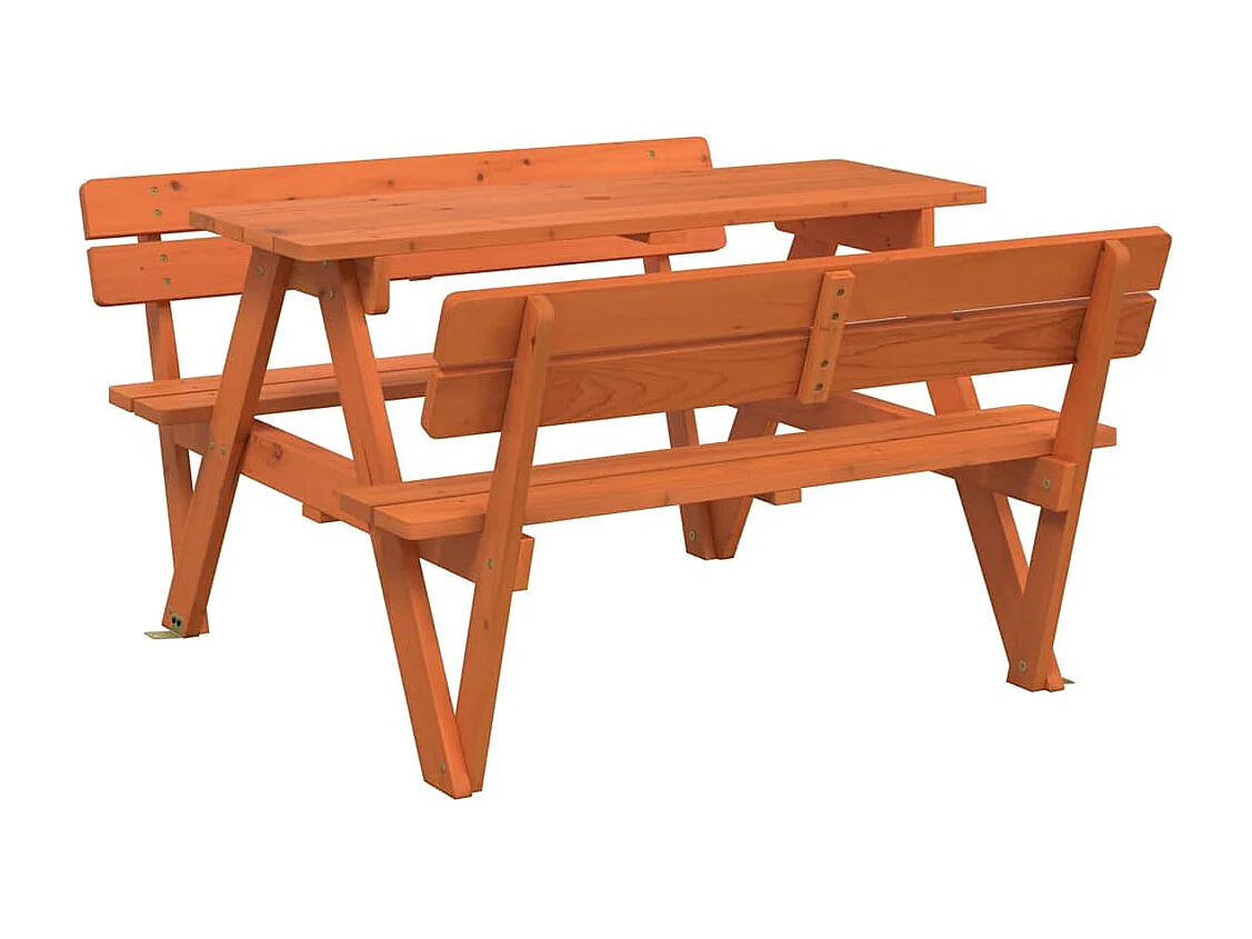 Mesa piquenique 4 crianças c/ orifício guarda-sol abeto maciço