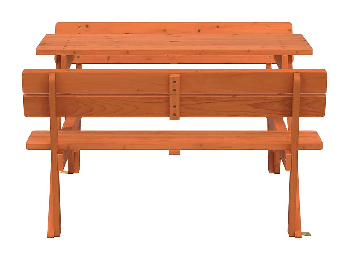 Mesa piquenique 4 crianças c/ orifício guarda-sol abeto maciço