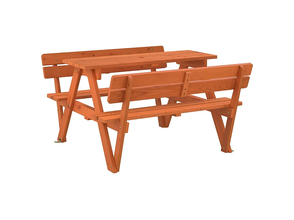 Mesa piquenique 4 crianças c/ orifício guarda-sol abeto maciço